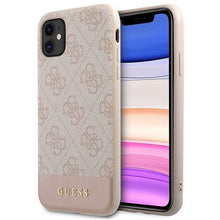 Заредете изображение във визуализатора на галерията – Original Case GUESS - 4G Stripe Collection GUHCN61G4GLPI - IPhone 11/Xr Pink
