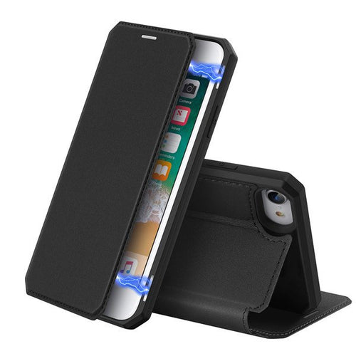 DUX DUCIS Skin X Bookcase type case for iPhone SE 2022 / SE 2020 / iPhone 8 / iPhone 7 black - TopMag