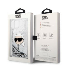 Заредете изображение във визуализатора на галерията – Karl Lagerfeld KLHCP14SLNKHCH iPhone 14 6.1" silver/silver hardcase Glitter Karl Head
