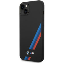 Заредете изображение във визуализатора на галерията – Case BMW BMHCP14M22SOTK iPhone 14 Plus 6.7" black/black Silicone Slanted Sttripes
