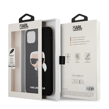 Заредете изображение във визуализатора на галерията – Karl Lagerfeld KLHCN65SLKHBK iPhone 11 Pro Max czarny/black hardcase Silicone Karl`s Head

