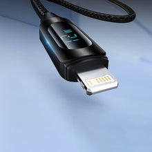 Заредете изображение във визуализатора на галерията – USB-A Cable - Lightning Wozinsky WUALC1 with LED Display 2.4A 1m - Black
