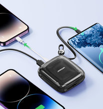 Заредете изображение във визуализатора на галерията – Joyroom powerbank 10000mAh Jelly Series 22.5W with built-in USB C cable black (JR-L002)
