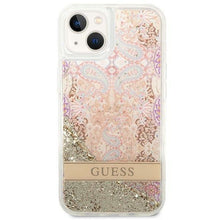 Заредете изображение във визуализатора на галерията – Original faceplate case guess guhcp14mlflsd for iphone 14 plus (liquide glitter paisley / gold)
