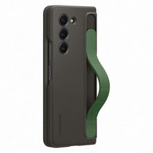 Заредете изображение във визуализатора на галерията – Silicone case for Samsung Galaxy Z Fold 5 with stand and strap - black
