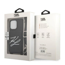 Заредете изображение във визуализатора на галерията – Karl Lagerfeld KLHCP13LSAKLCK iPhone 13 Pro / 13 6.1" hardcase black/black Saffiano Autograph

