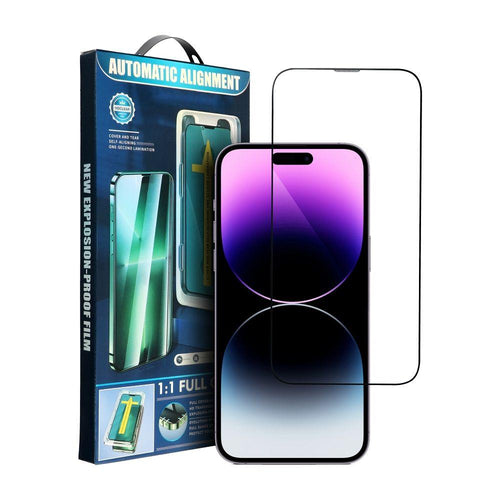 5D Full Glue Tempered Glass for iPhone 12 black + applicator