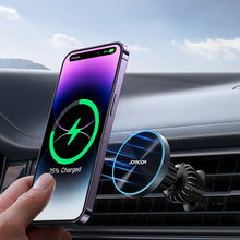 Заредете изображение във визуализатора на галерията – Joyroom magnetic car holder 15W wireless charger for air vent black (JR-ZS240)
