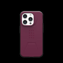 Заредете изображение във визуализатора на галерията – UAG Civilian Magsafe - protective case for iPhone 15 Pro (Bordeaux)
