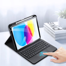 Заредете изображение във визуализатора на галерията – Dux Ducis Touchpad Keyboard Case for iPad 10.9'' 2022 (10th Gen.) bluetooth keyboard with trackpad black
