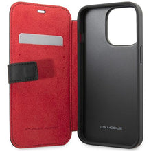 Заредете изображение във визуализатора на галерията – Ferrari FEFLBKP13LRGOK iPhone 13 Pro 6.1" black/black book Leather Curved Line
