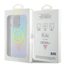 Заредете изображение във визуализатора на галерията – Guess IML Iridescent MagSafe case for iPhone 15 Pro - turquoise
