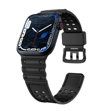 Заредете изображение във визуализатора на галерията – Strap Triple Protection strap for Apple Watch Ultra, SE, 8, 7, 6, 5, 4, 3, 2, 1 (49, 45, 44, 42 mm) band bracelet black
