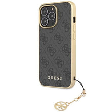 Заредете изображение във визуализатора на галерията – Guess GUHCP14XGF4GGR iPhone 14 Pro Max 6.7" grey/grey hardcase 4G Charms Collection
