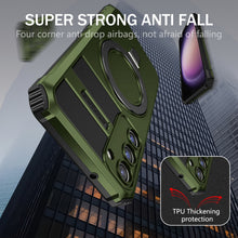 Заредете изображение във визуализатора на галерията – Tel Protect Armor Magsafe Metal Ring Case for Samsung Galaxy S23 green
