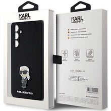 Заредете изображение във визуализатора на галерията – Karl Lagerfeld Silicone Ikonik Metal Pin case for Samsung Galaxy S23 FE - black
