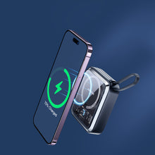 Заредете изображение във визуализатора на галерията – Joyroom induction power bank 10000mAh Icy Series 22.5W with built-in Lightning cable black (JR-L007)
