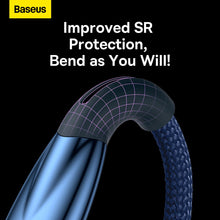 Заредете изображение във визуализатора на галерията – BASEUS cable USB A to Type C Power Delivery 100W Glimmer Series CADH000503 2m blue
