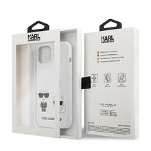 Заредете изображение във визуализатора на галерията – Karl Lagerfeld KLHCP13SSSKCW iPhone 13 mini 5,4" hardcase biały/white Silicone Karl &amp; Choupette
