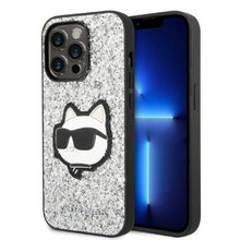 Заредете изображение във визуализатора на галерията – Karl Lagerfeld KLHCP14LG2CPS iPhone 14 Pro 6.1" silver/silver hardcase Glitter Choupette Patch
