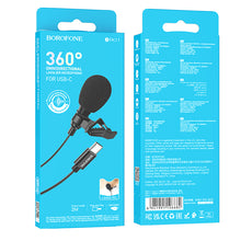 Заредете изображение във визуализатора на галерията – Borofone Lavalier microphone BFK11 Elegant Type C black
