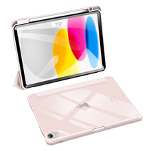 Заредете изображение във визуализатора на галерията – Dux Ducis Toby case for iPad 10.9'' 2022 (10 gen.) cover with stylus holder Apple Pencil smart cover stand pink
