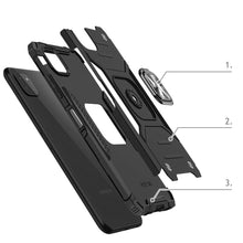 Заредете изображение във визуализатора на галерията – Wozinsky Ring Armor Case Kickstand Tough Rugged Cover for Samsung Galaxy A22 4G pink

