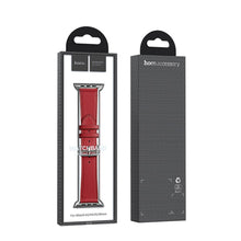 Заредете изображение във визуализатора на галерията – HOCO strap for Apple Watch 38/40/41mm Elegant leather WA17 red
