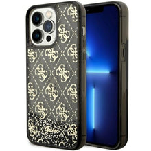 Заредете изображение във визуализатора на галерията – Original Case GUESS Liquid Glitter 4G Transculent GUHCP14XLC4PSGK for Iphone 14 Pro Max black

