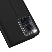 Заредете изображение във визуализатора на галерията – Dux Ducis Skin Pro Case for Motorola Edge 30 Ultra Flip Card Wallet Stand Black
