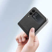 Заредете изображение във визуализатора на галерията – Dux Ducis Bril case for Samsung Galaxy Z Flip 3 cover made of ecological leather black

