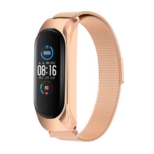 Заредете изображение във визуализатора на галерията – Replacement Metal Wristband Magnetic Bracelet Strap For Xiaomi Mi Band 6 / Mi Band 5 / Mi Band 4 / Mi Band 3 Gold Pink
