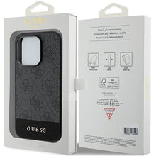 Заредете изображение във визуализатора на галерията – Original Case GUESS hardcase 4G Stripe Collection GUHCP15LG4GLGR for Iphone 15 Pro grey
