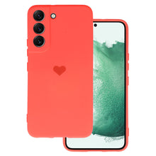 Заредете изображение във визуализатора на галерията – Vennus Silicone Heart Case for Samsung Galaxy S22 design 1 coral
