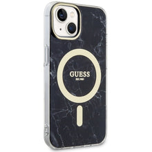 Заредете изображение във визуализатора на галерията – Original Case GUESS hardcase Marble MagSafe GUHMP14SPCUMAK for Iphone 14 black
