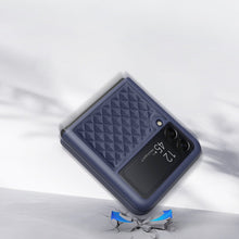 Заредете изображение във визуализатора на галерията – Dux Ducis Venice case for Samsung Galaxy Z Flip 4 leather case blue
