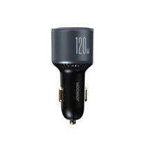 Заредете изображение във визуализатора на галерията – Joyroom JR-CCN07 car charger 120W 2xUSB-C USB-A + USB-C cable 100W - dark gray
