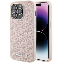 Заредете изображение във визуализатора на галерията – Original faceplate case KARL LAGERFELD KLHCP15LPQKPMP for iPhone 15 Pro (Quilted Pattern / pink)
