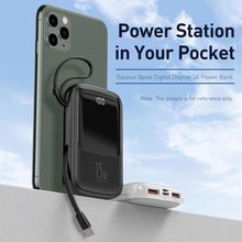 Заредете изображение във визуализатора на галерията – Power bank baseus qpow - 10 000mah lcd quick charge pd15w with cable to type c black ppqd-a01 - TopMag
