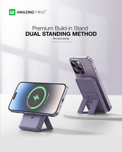 Заредете изображение във визуализатора на галерията – Amazing Thing Power bank Thunder Pro Stand 5000mAh TPM5KSPU - Type C - magnetic with induction charger purple
