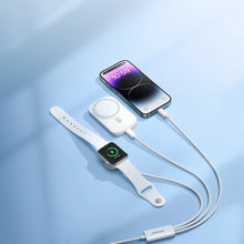 Заредете изображение във визуализатора на галерията – Joyroom S-IW008 3-in-1 cable magnetic charger USB-A - Lightning/USB-C 1.2m - white

