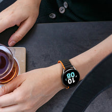 Заредете изображение във визуализатора на галерията – Universal Magnetic Samsung Galaxy Watch 3 45mm / S3 / Huawei Watch Ultimate / GT3 SE 46mm Dux Ducis Strap (22mm LD Version) - Black &amp; Orange
