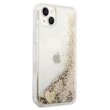 Заредете изображение във визуализатора на галерията – Original faceplate гръб guess guohcp14sglhflgo за iphone 14 (liquide glitter charms / gold)
