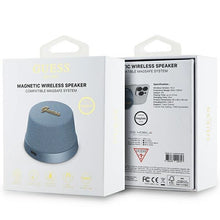 Заредете изображение във визуализатора на галерията – Guess Magnetic Script Metal Bluetooth speaker - blue
