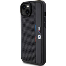 Заредете изображение във визуализатора на галерията – BMW Perforated Tricolor Line case for iPhone 15 Plus / 14 Plus - black
