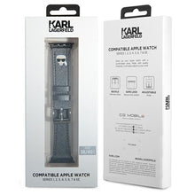 Заредете изображение във визуализатора на галерията – Watch strap for apple watch silicone karl lagerfeld saffiano kh 38/40mm klawmokhg silver - TopMag
