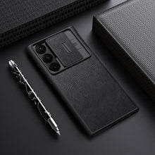Заредете изображение във визуализатора на галерията – Nillkin Qin Leather Pro Case for Samsung Galaxy S23 Ultra Cover with Flip Camera Cover Black
