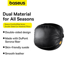 Заредете изображение във визуализатора на галерията – Baseus ComfortRide Series car headrest cushion with 2 materials - black
