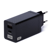 Заредете изображение във визуализатора на галерията – Wozinsky 65W GaN charger with USB ports, USB C supports QC 3.0 PD black (WWCG01)
