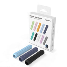 Заредете изображение във визуализатора на галерията – Stoyobe Silicone Holder Set of Silicone Holders for Apple Pencil 1 / Apple Pencil 2 / Huawei M-Pencil Dark Blue+Light Blue+Black (3 Pack)
